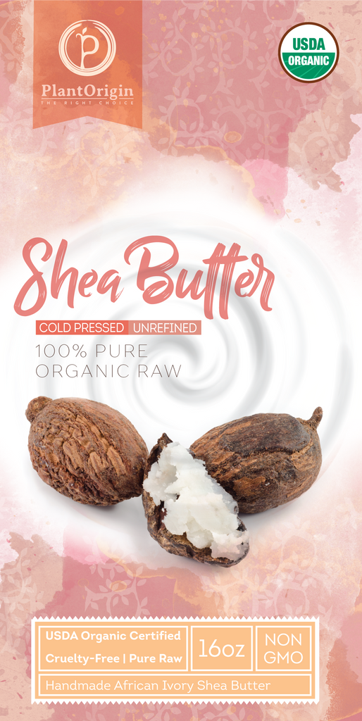 PLANTORIGIN USDA Certified Organic Unrefined Shea Butter