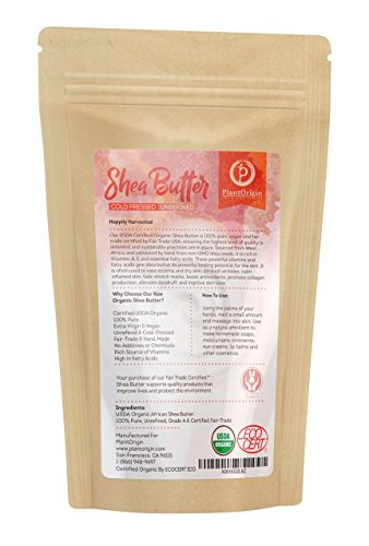 PLANTORIGIN USDA Certified Organic Unrefined Shea Butter