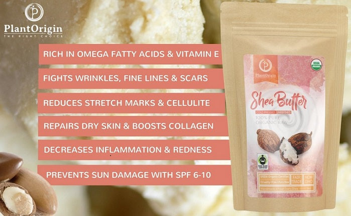 PLANTORIGIN USDA Certified Organic Unrefined Shea Butter